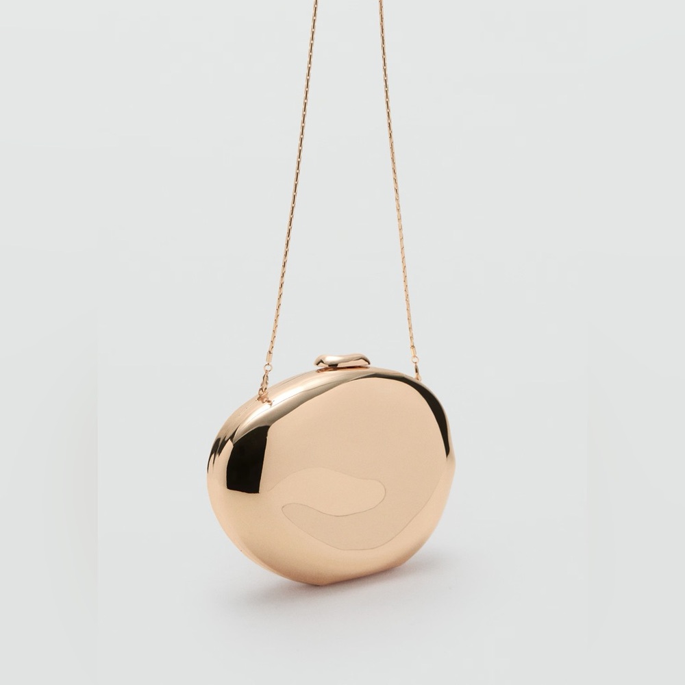 MAKE ME AN OFFER! Mango gold OVAL CLUTCH BAG